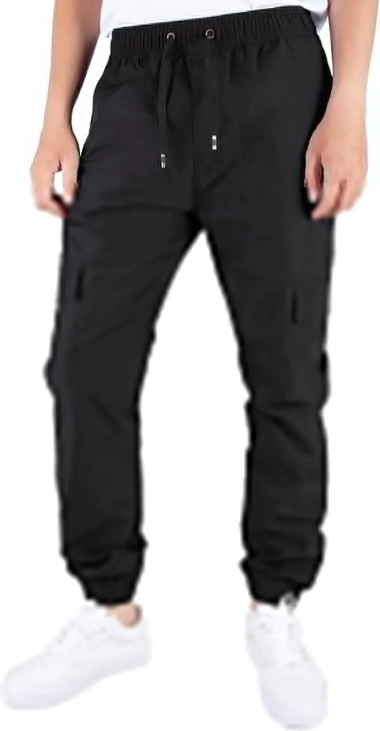 ITALYMORN Mens Lightweight Cargo Joggers with 6 Pockets Slim Fit Casual Pants Elastic Waist Outdoor Running Everyday Wear