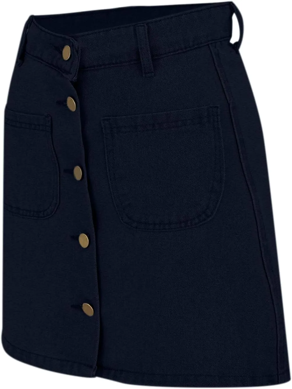 Jean Skirts for Women Denim High Waisted Trendy Stretchy Button Front Short Pencil Skirt with Patch Pockets