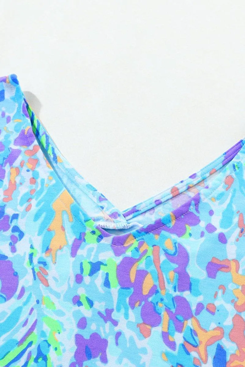 Jenna Multicolor Painted Floral Top