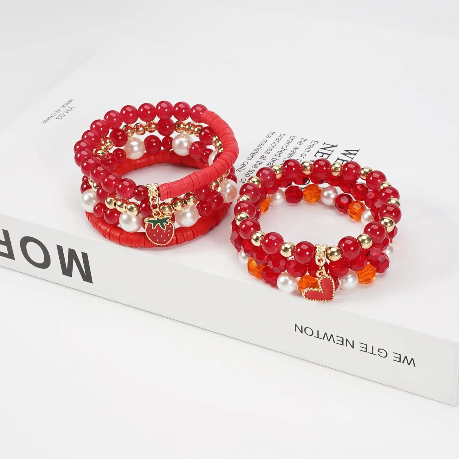 Jocbean Independence Day Halloween Bracelets Stackable Bracelet for Women Handmade Christmas Beaded Stretch Bracelet