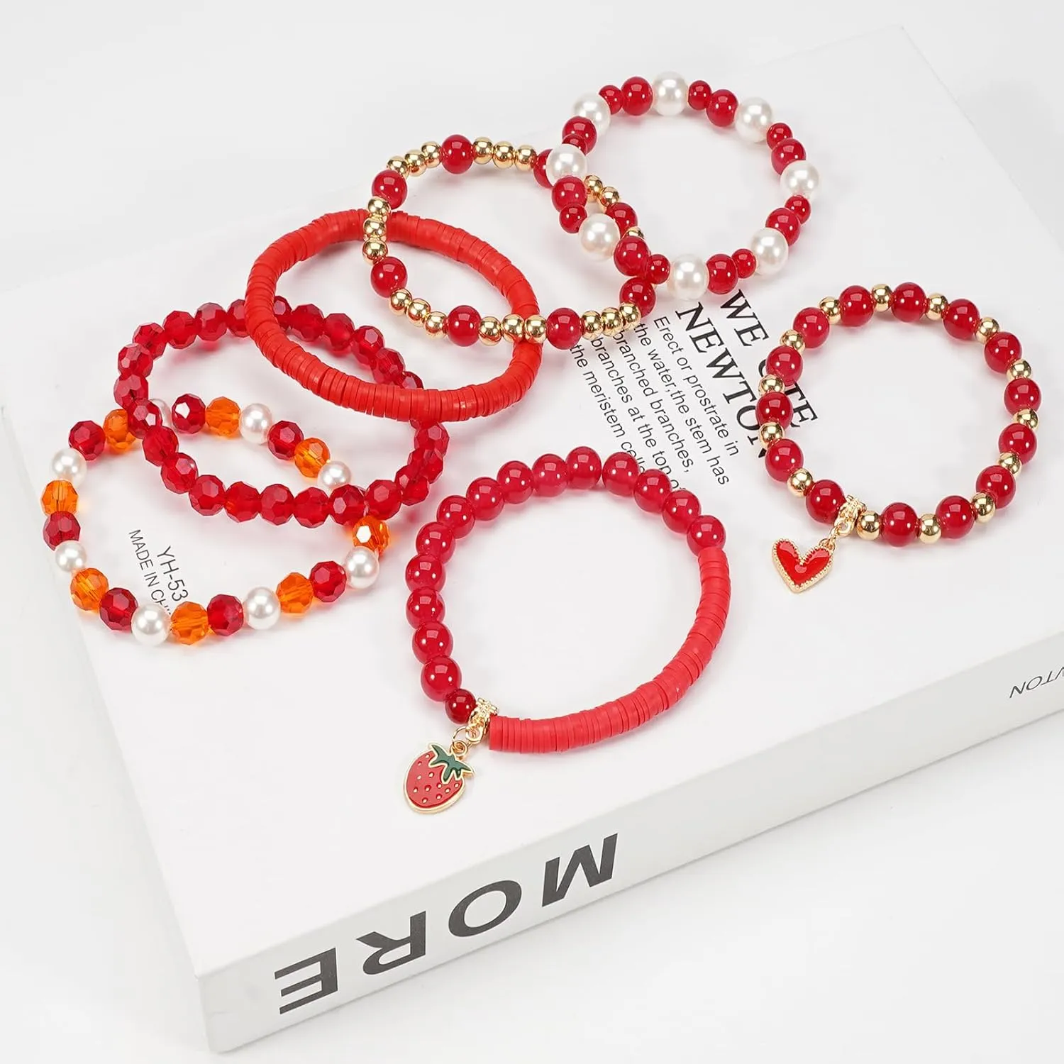 Jocbean Independence Day Halloween Bracelets Stackable Bracelet for Women Handmade Christmas Beaded Stretch Bracelet