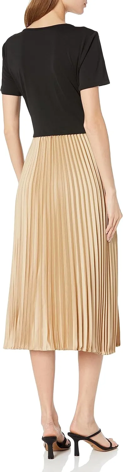 Karl Lagerfeld Paris Women's Pleated Cut Out Dress