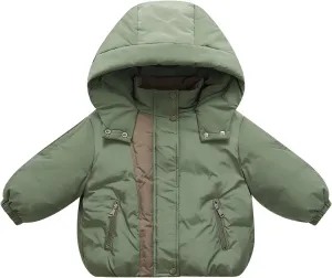 Kids Toddler Baby Girls Boys Winter Warm Thick Solid Cotton Long Sleeve Padded Jacket Coat Clothes Coat Boy 24