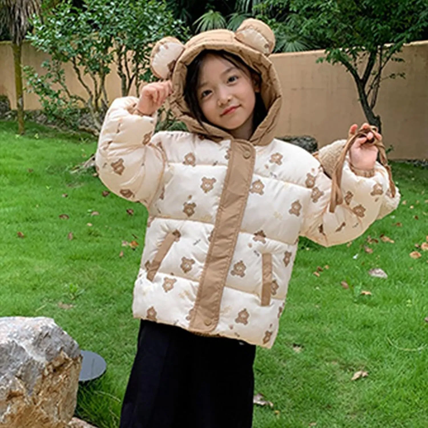Kids Toddler Baby Girls Boys Winter Warm Thick Solid Cotton Long Sleeve Padded Jacket Coat Clothes Winter Coats