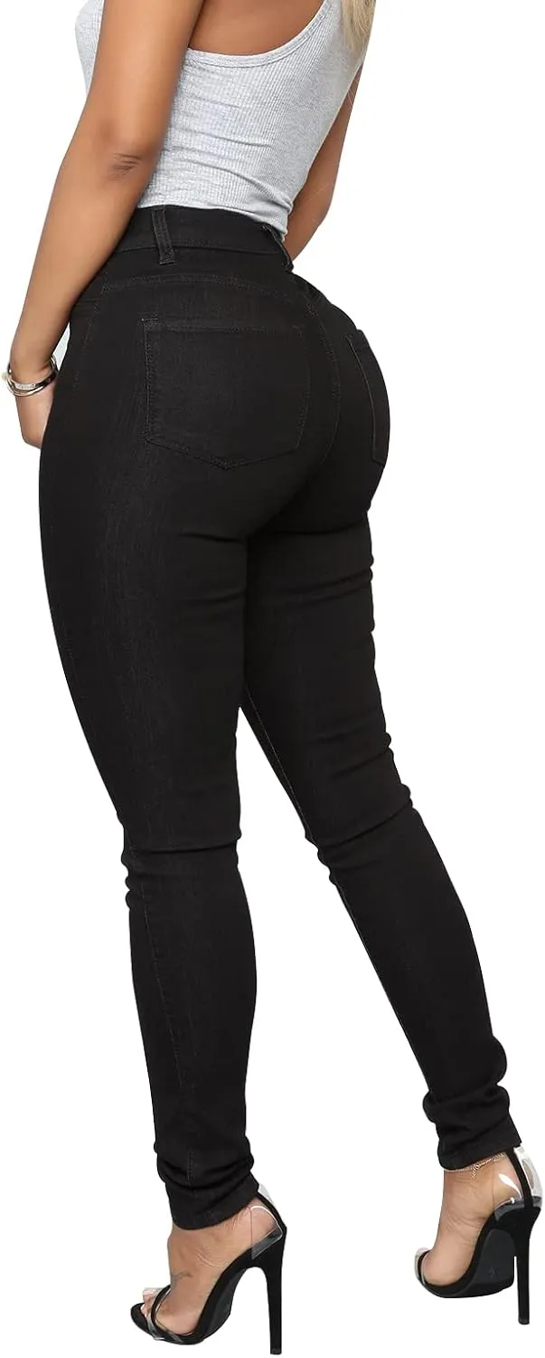 KUNMI Womens Classic High Waisted Skinny Stretch Butt Lifting Jeans Slim Fit Denim Pants
