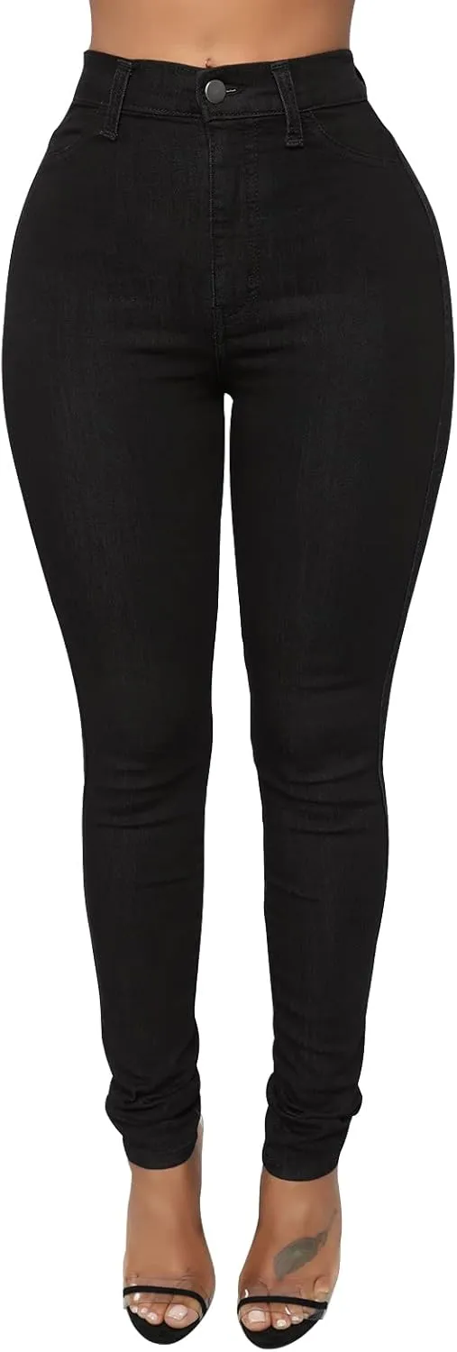 KUNMI Womens Classic High Waisted Skinny Stretch Butt Lifting Jeans Slim Fit Denim Pants
