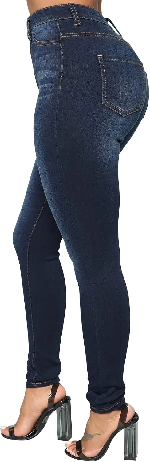 KUNMI Womens Classic High Waisted Skinny Stretch Butt Lifting Jeans Slim Fit Denim Pants