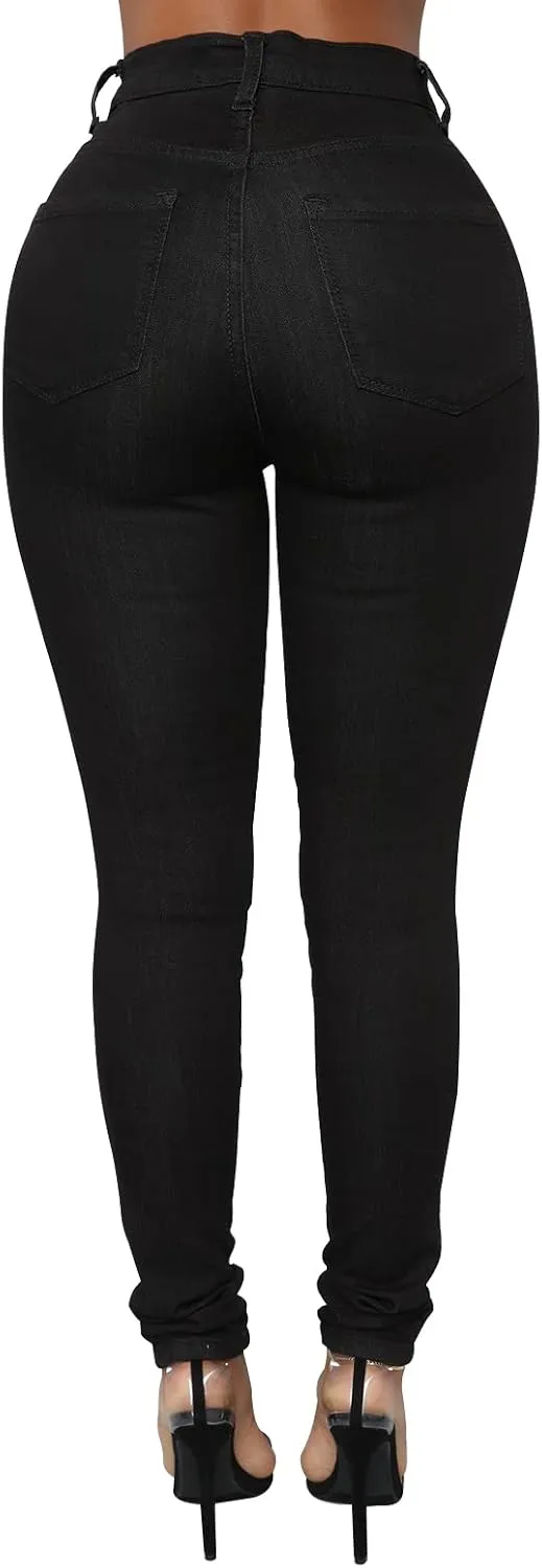 KUNMI Womens Classic High Waisted Skinny Stretch Butt Lifting Jeans Slim Fit Denim Pants