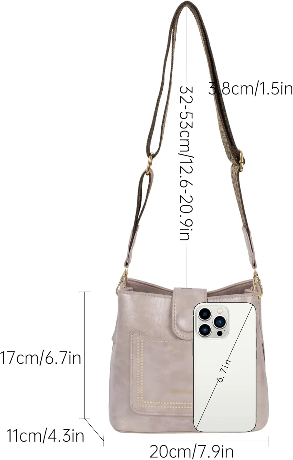 LABANCA Women Vegan Leather Crossbody Bag Hobo Purse Shoulder Bags with Guitar Strap