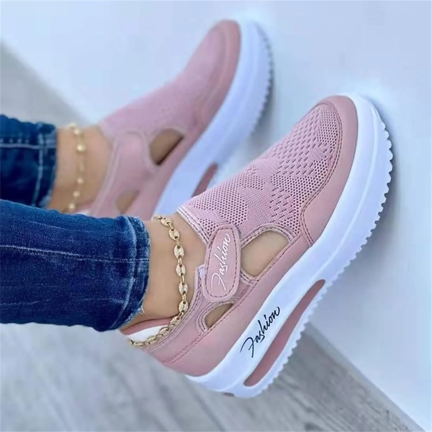 Ladmiple Shoes For Women Sneakers Slip Ons Walking Shoes Non Slip Lightweight Gym Fashion Lace Up Platform Flats Loafers