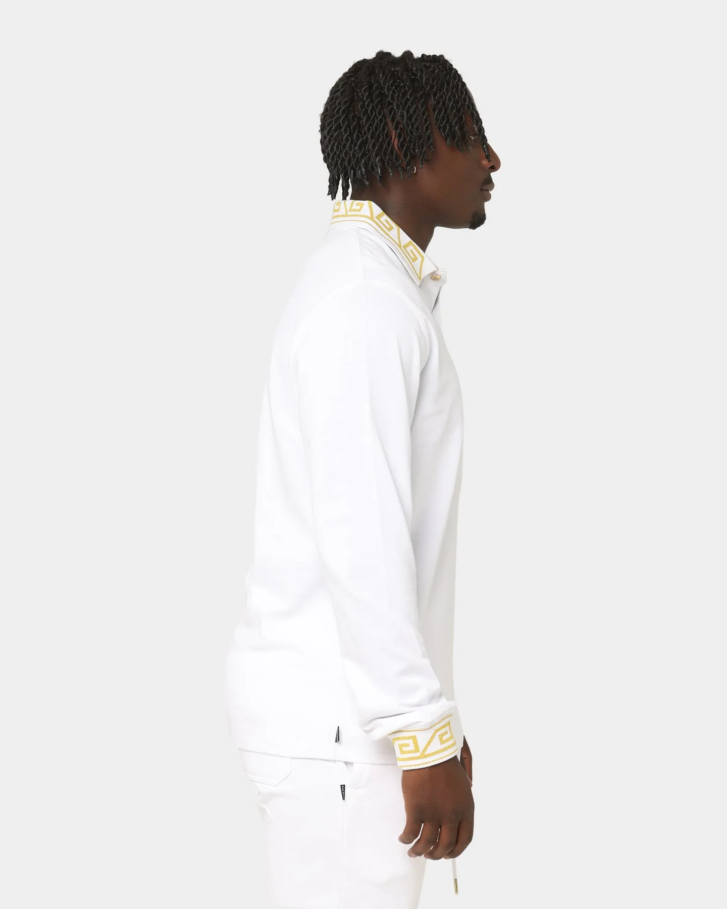 Last Kings City Of Angels Long Sleeve Polo Shirt White