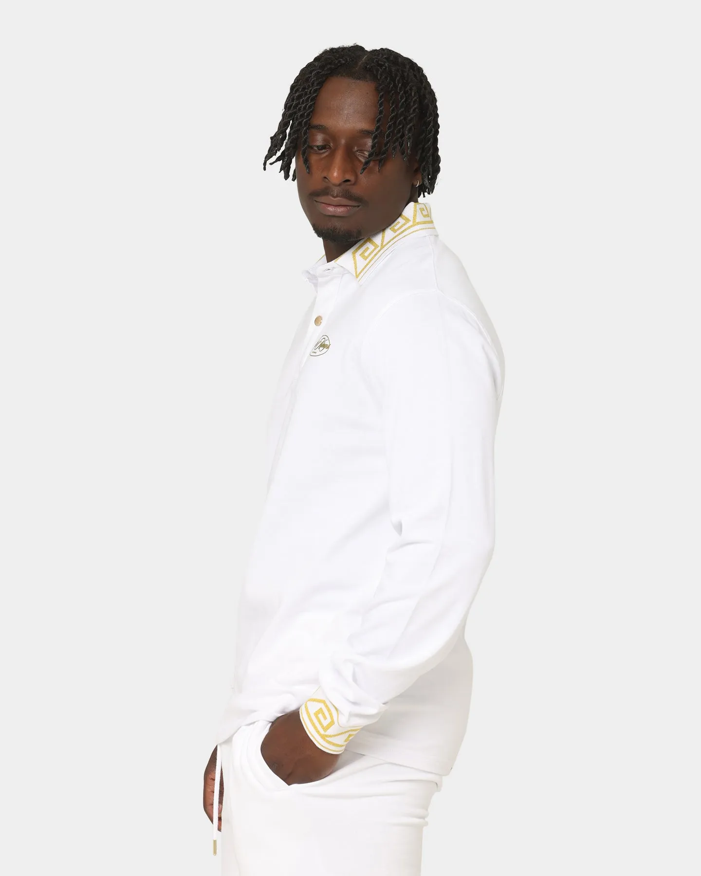 Last Kings City Of Angels Long Sleeve Polo Shirt White