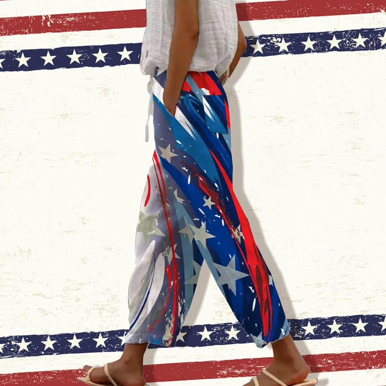 LCMTWX Wide Leg Linen Pants for Women 2025 Linen Elastic Seven Pants Beach Casual Pants Linen Capri Pants 2025 Pants with