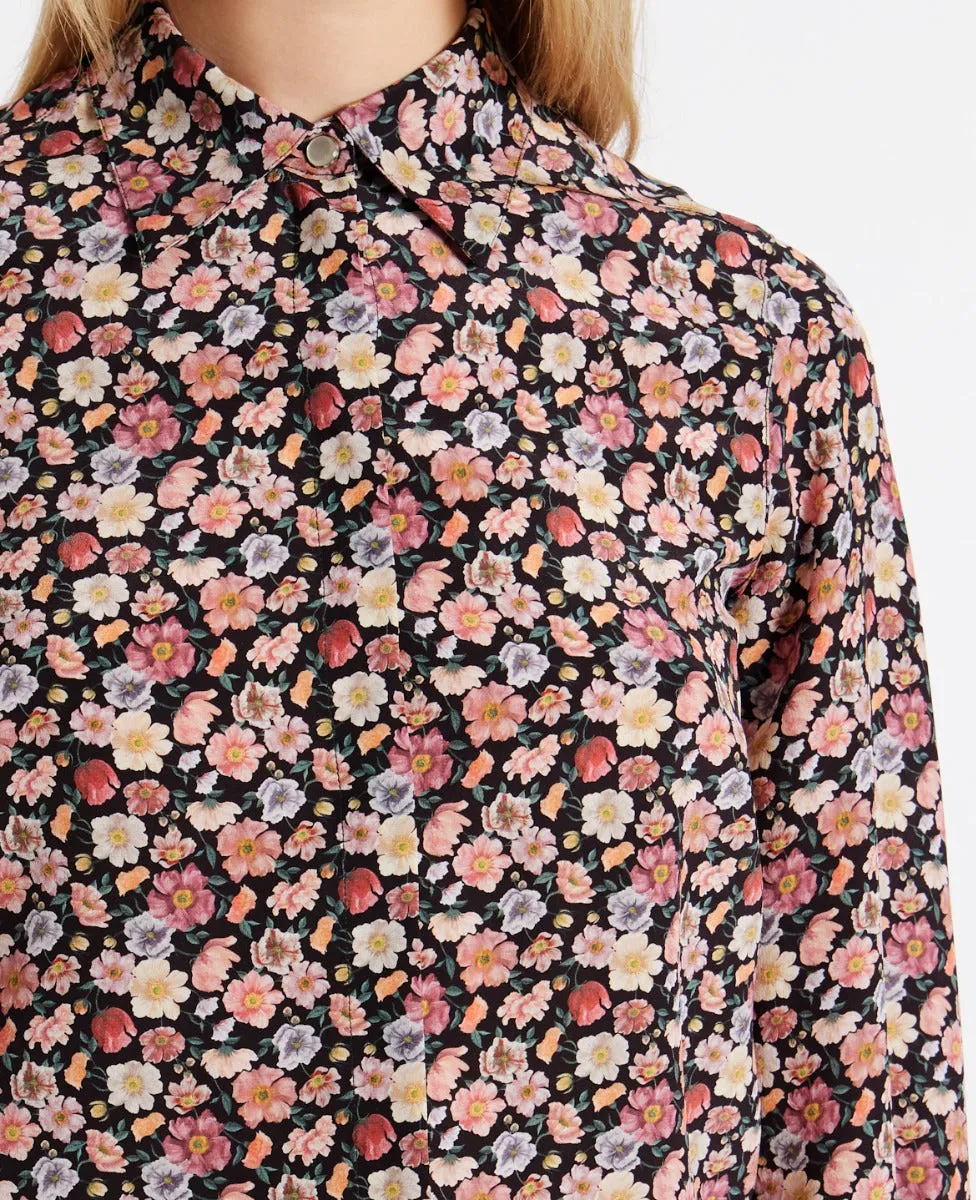 Liberty Print Bishop Sleeves Silk Shirt