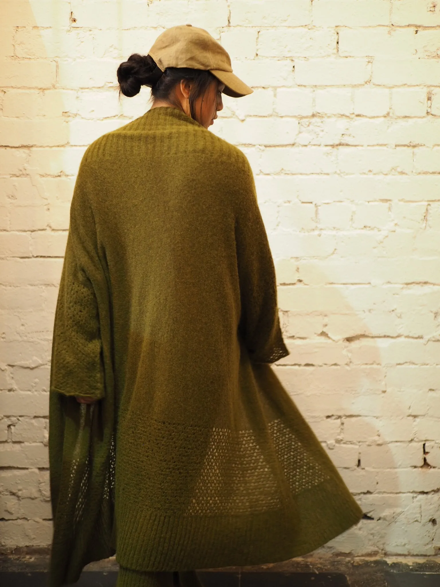 Light weight cardi (Alpaca) - Moss green