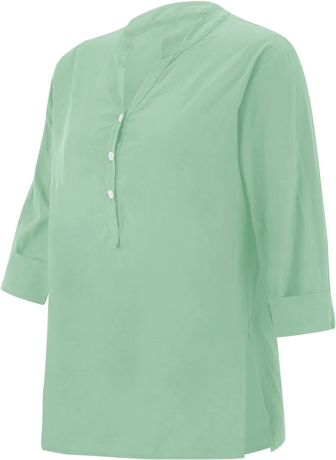 Linen Tops for Women 2025 Summer Button Down V Neck Shirts Casual Short Sleeve Loose Tshirt Cotton Linen Blouse Tees