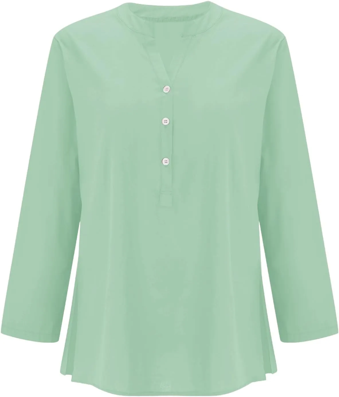 Linen Tops for Women 2025 Summer Button Down V Neck Shirts Casual Short Sleeve Loose Tshirt Cotton Linen Blouse Tees