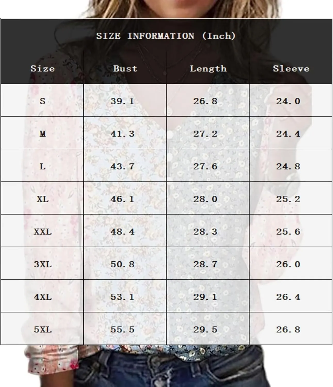 Long Sleeve Shirts for Women Dressy Casual Boho Floral Printed Tunic Tops V Neck Button Up Top 2024