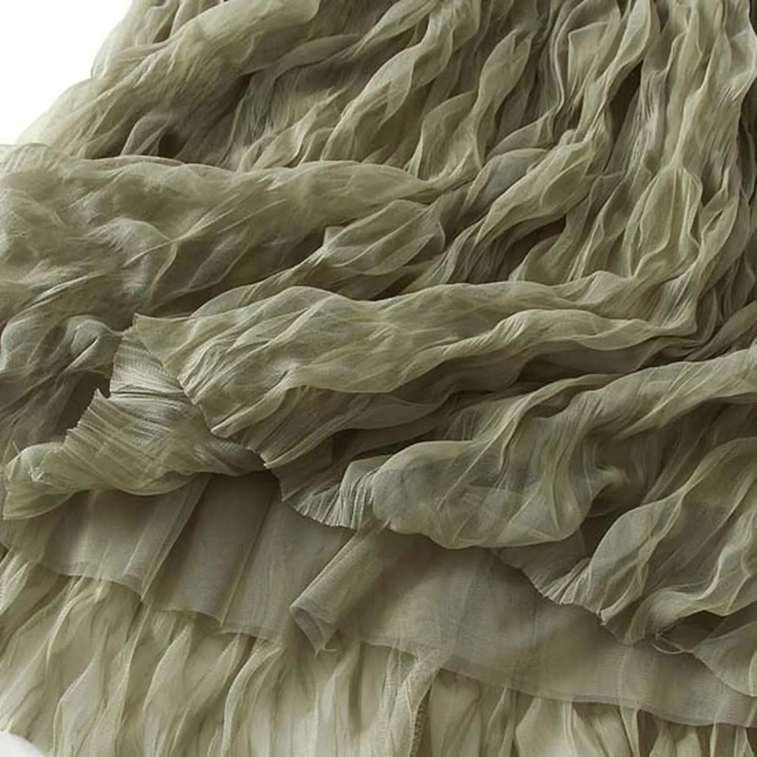 Long Tulle Skirt High Waist Loose A Line For Women Boho Flare/Irregular Flowy Elegant For Parties/Everyday Wear Summer
