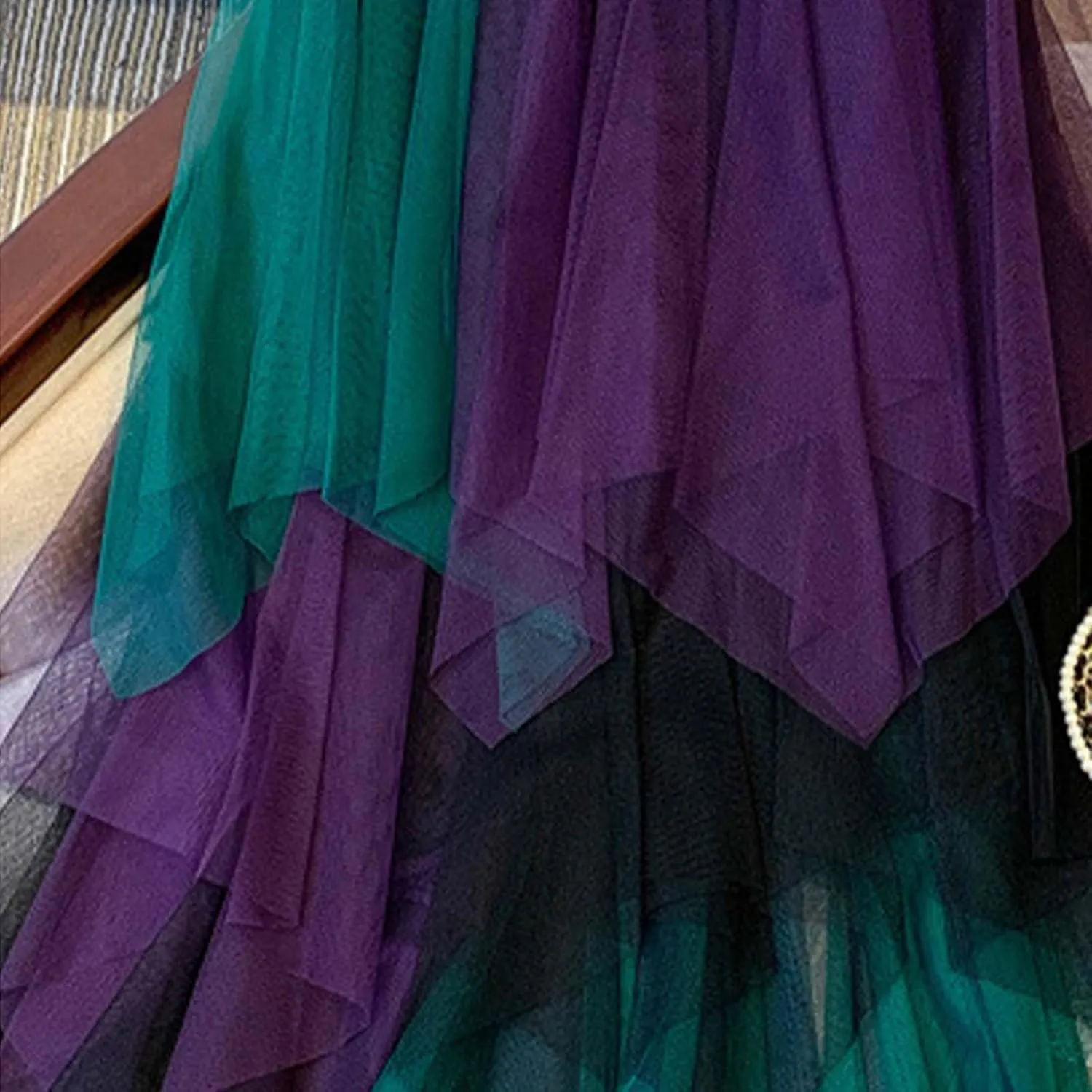 Long Tulle Skirt High Waist Loose A Line For Women Boho Flare/Irregular Flowy Elegant For Parties/Everyday Wear Summer