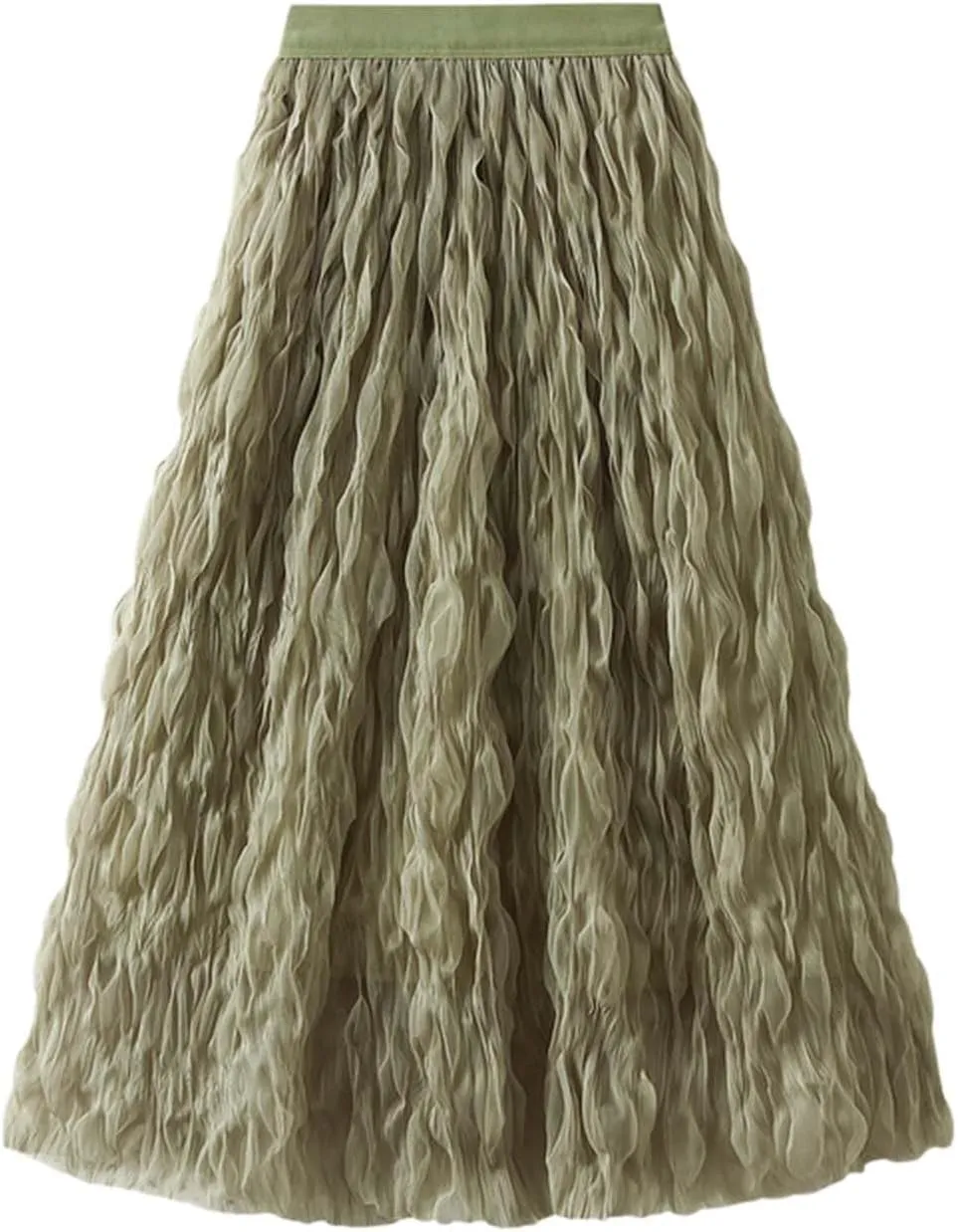 Long Tulle Skirt High Waist Loose A Line For Women Boho Flare/Irregular Flowy Elegant For Parties/Everyday Wear Summer
