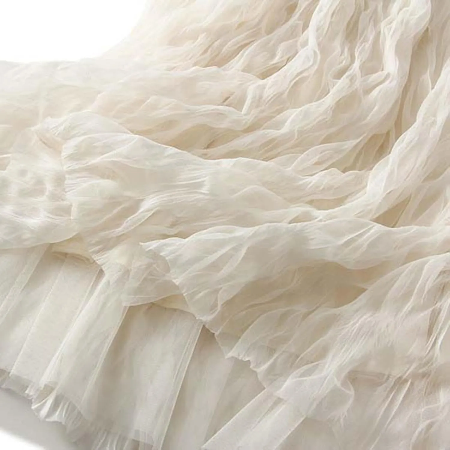 Long Tulle Skirt High Waist Loose A Line For Women Boho Flare/Irregular Flowy Elegant For Parties/Everyday Wear Summer