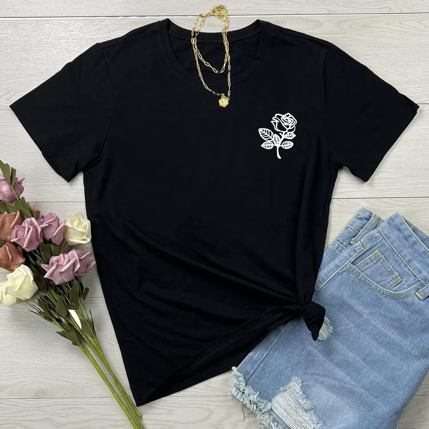LOOKFACE Women Graphic Tees Cute T Shirts