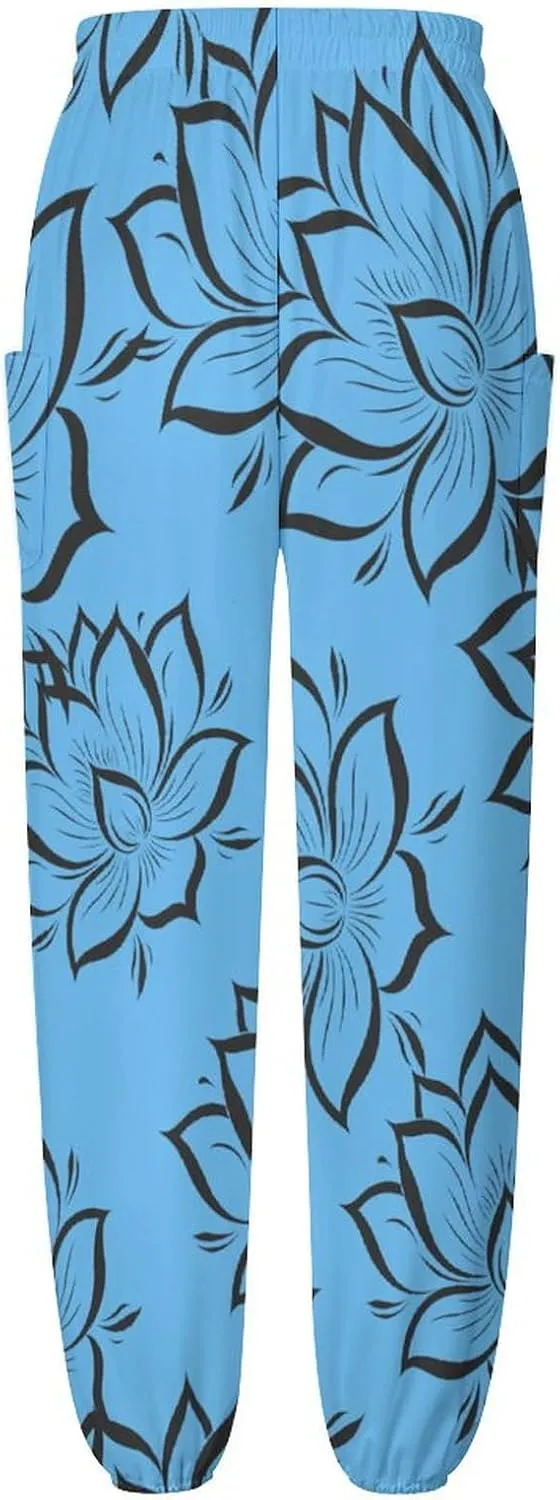 Lotuses Women's Harem Pants Lightweight Yoga Pants Beach Pants Dance Trousers with Pockets