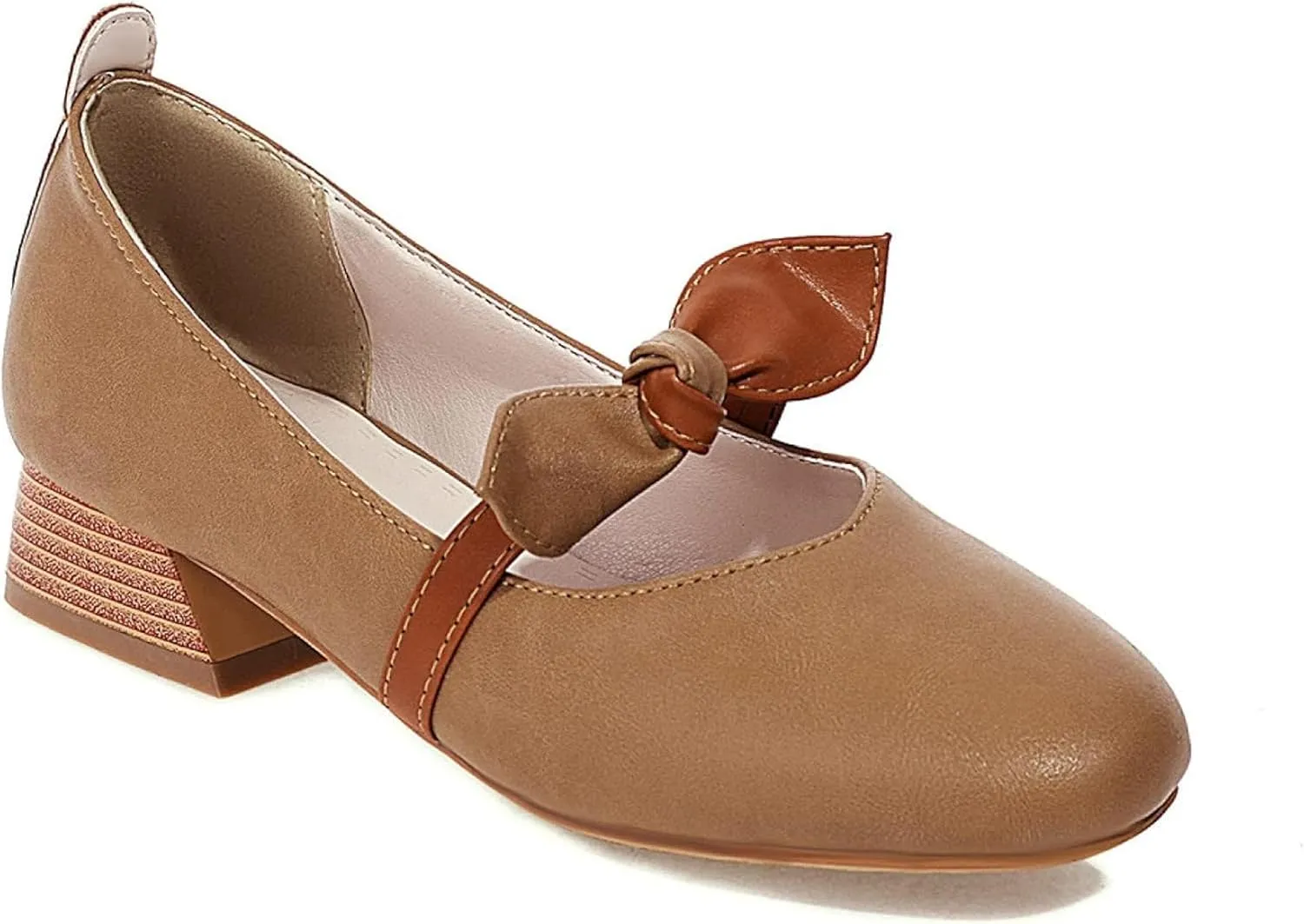 Mary Jane Oxford Women's High Heels Sweet Loose Closed Square Toe Shoes for Girls and Women Block High Heels