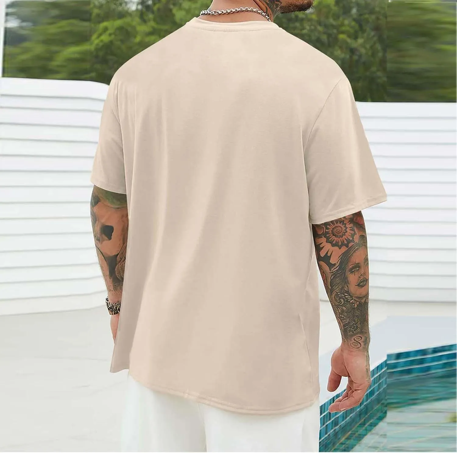 Men Comfy Tees Palm Tree Graphic Tunic Tops Simple Basic Oversized Fit Soft Short Sleeve Blouse TShirts for Daily