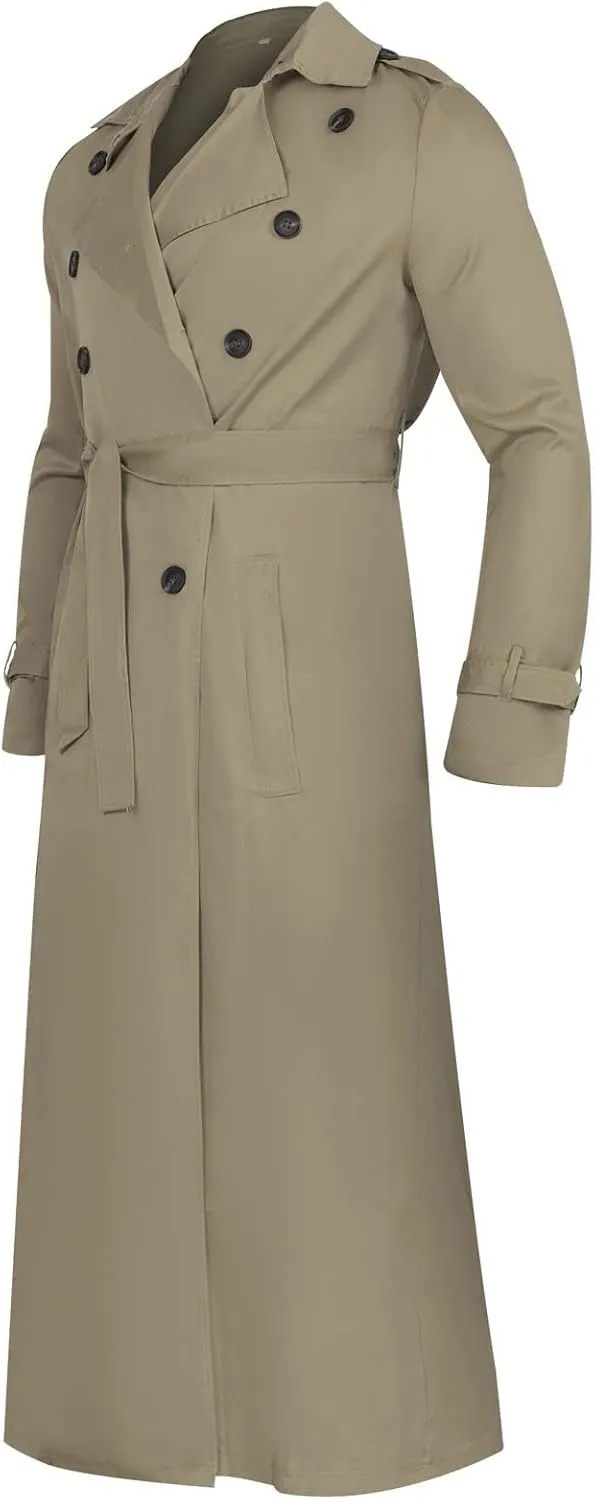 Men Trench Coat Winter Long Jacket Double Breasted Overcoat Men's Classic Wool Trench Overcoat Long Coat Jackets