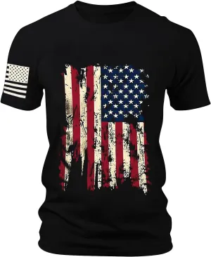 Mens 4Th of July Shirt Short Sleeve Slim Fit Cotton USA Patriotic T Shirts Comfy Casual Summer Graphic American Flag Shirts