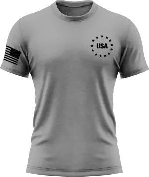 Mens 4th of July Shirts Tops Independence Day 1776 USA Patriotic T-Shirt Fashion American Flag Stars Graphic Tee Shirt