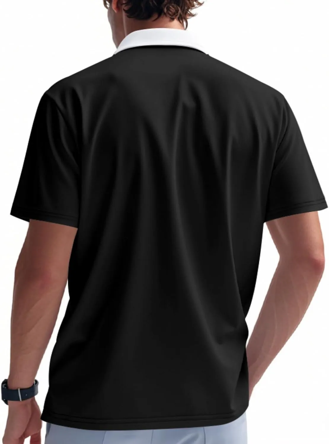 Men's Casual Golf Polo Shirts Collared Dry Fit Button-Down Lightweight Work Summer Shirts