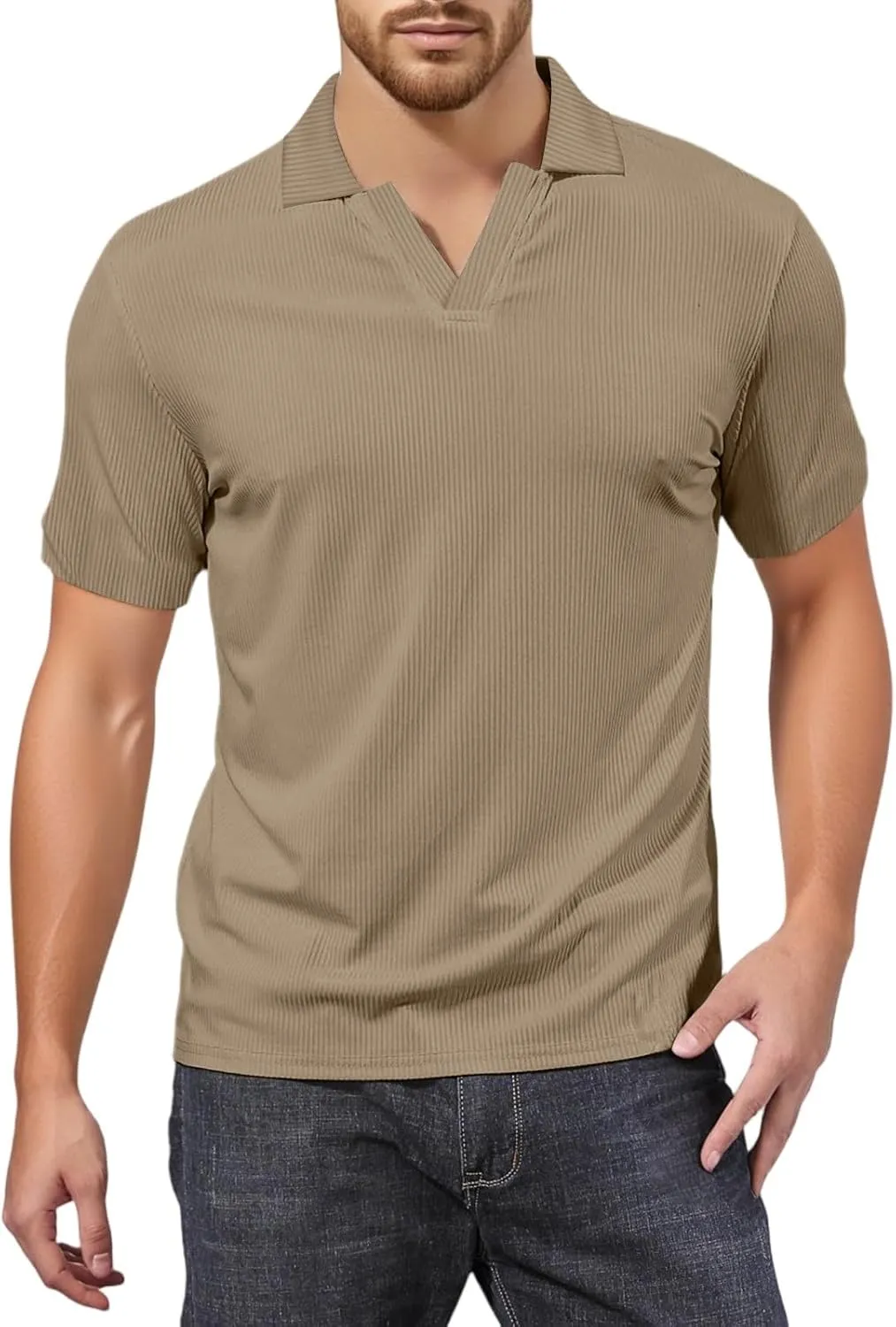 Men's Casual Golf Polo Shirts Collared Dry Fit Wrinkle Free Soft Work Summer Shirts