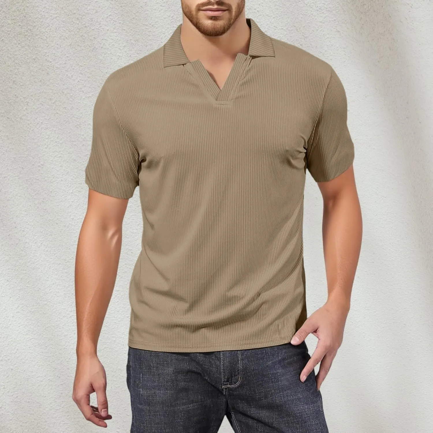 Men's Casual Golf Polo Shirts Collared Dry Fit Wrinkle Free Soft Work Summer Shirts