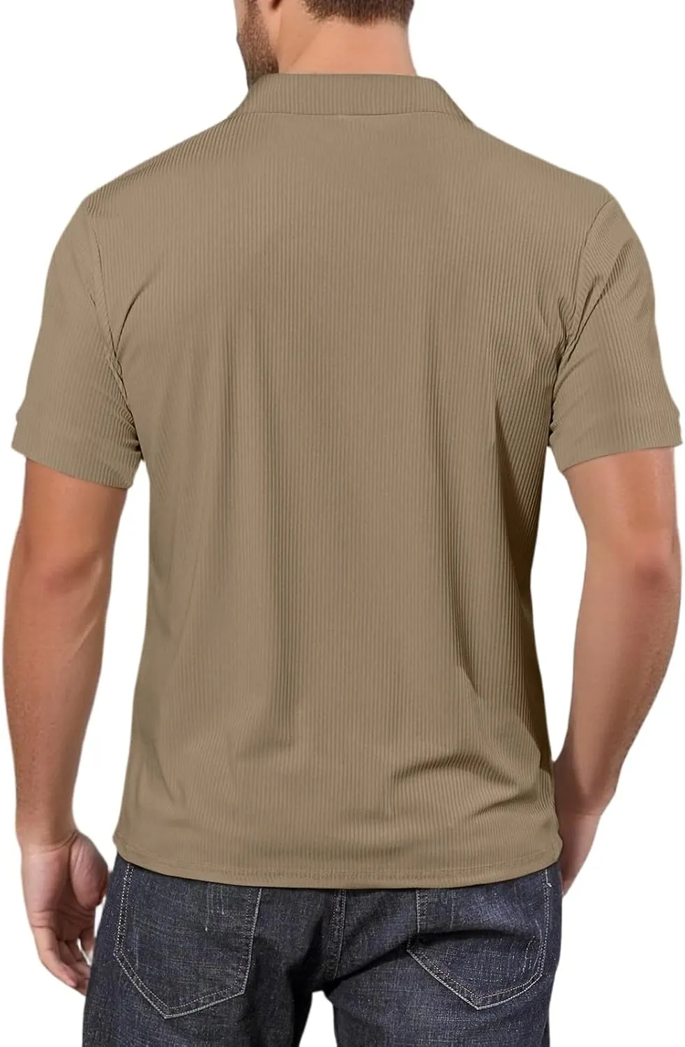 Men's Casual Golf Polo Shirts Collared Dry Fit Wrinkle Free Soft Work Summer Shirts
