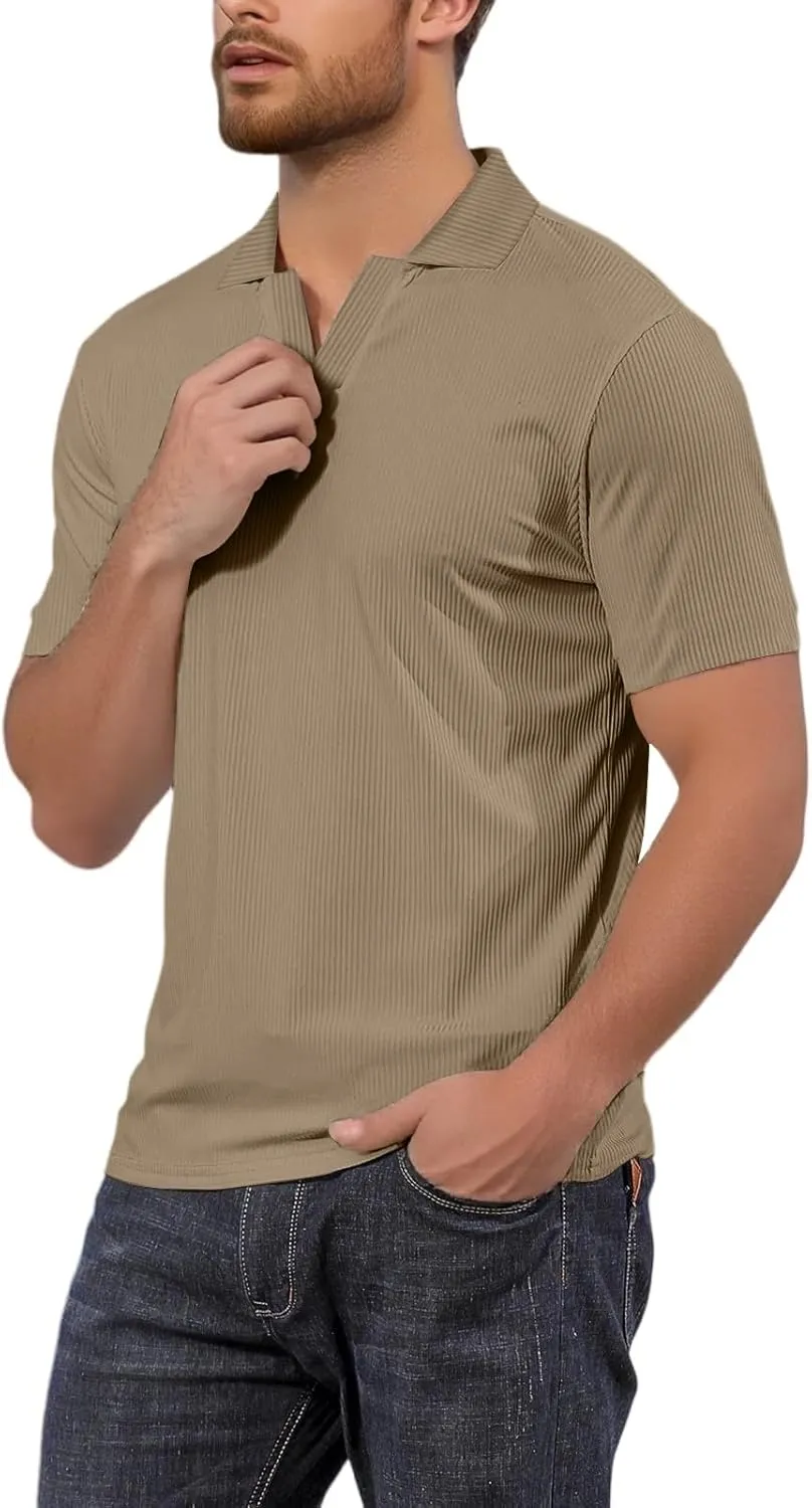 Men's Casual Golf Polo Shirts Collared Dry Fit Wrinkle Free Soft Work Summer Shirts