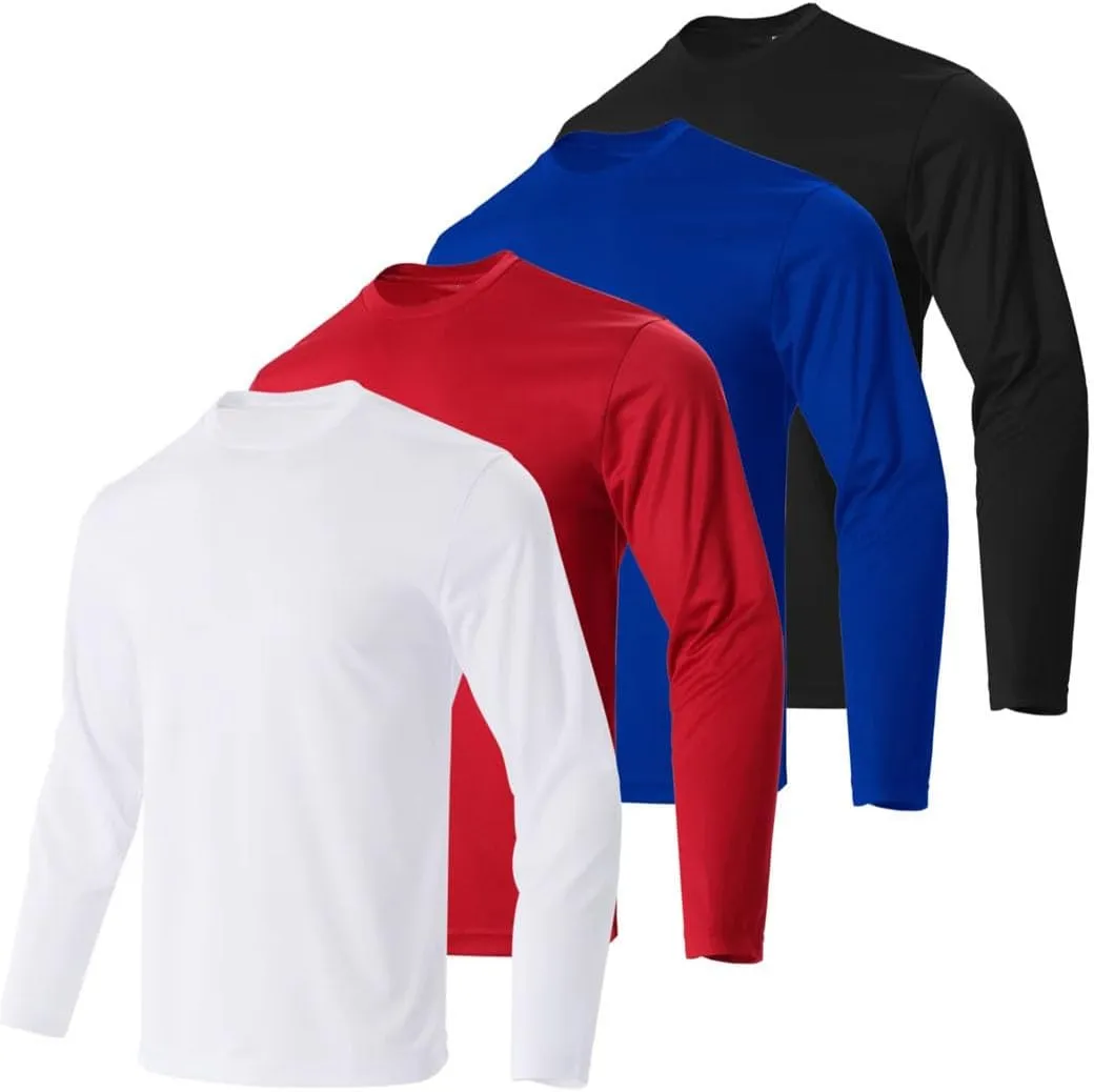 Men's Casual Long Sleeve T-Shirt Plain Slim Fit Top for Fitness Everyday Wear Breathable Comfort Tee