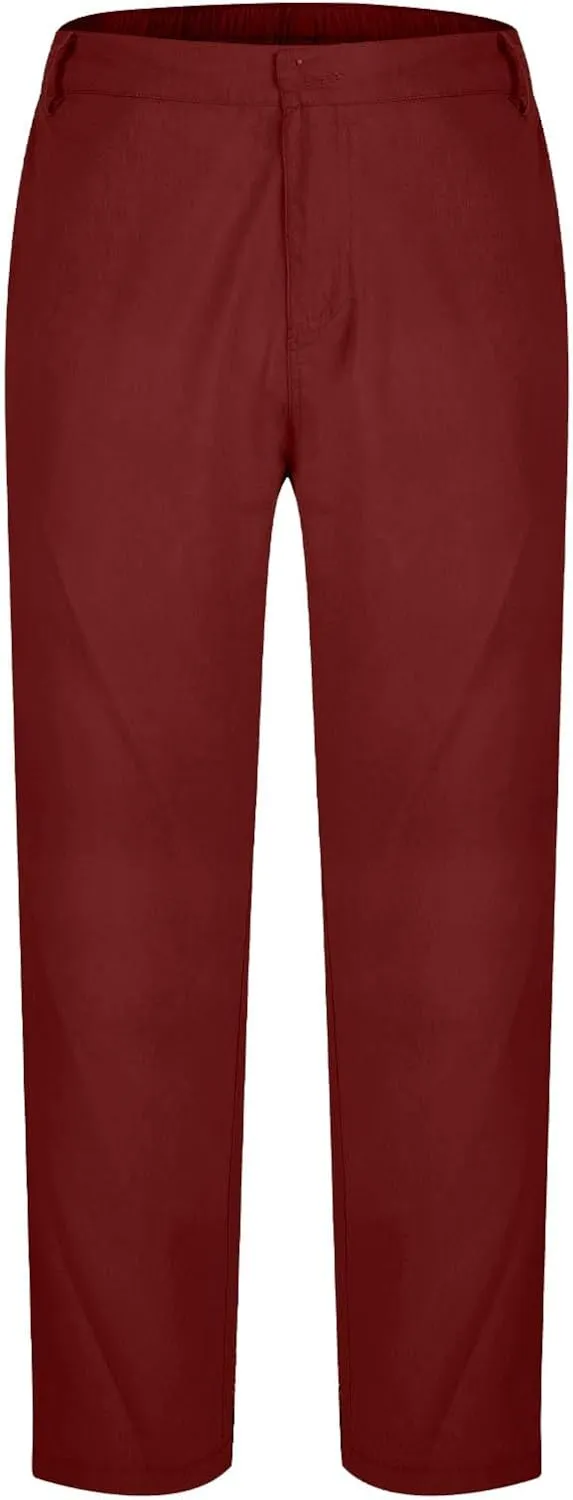 Men's Casual Pants Linen Pants Relaxed-Fit Beach Trousers Summer Yoga Pants Drawstring Elastic Waist Pants