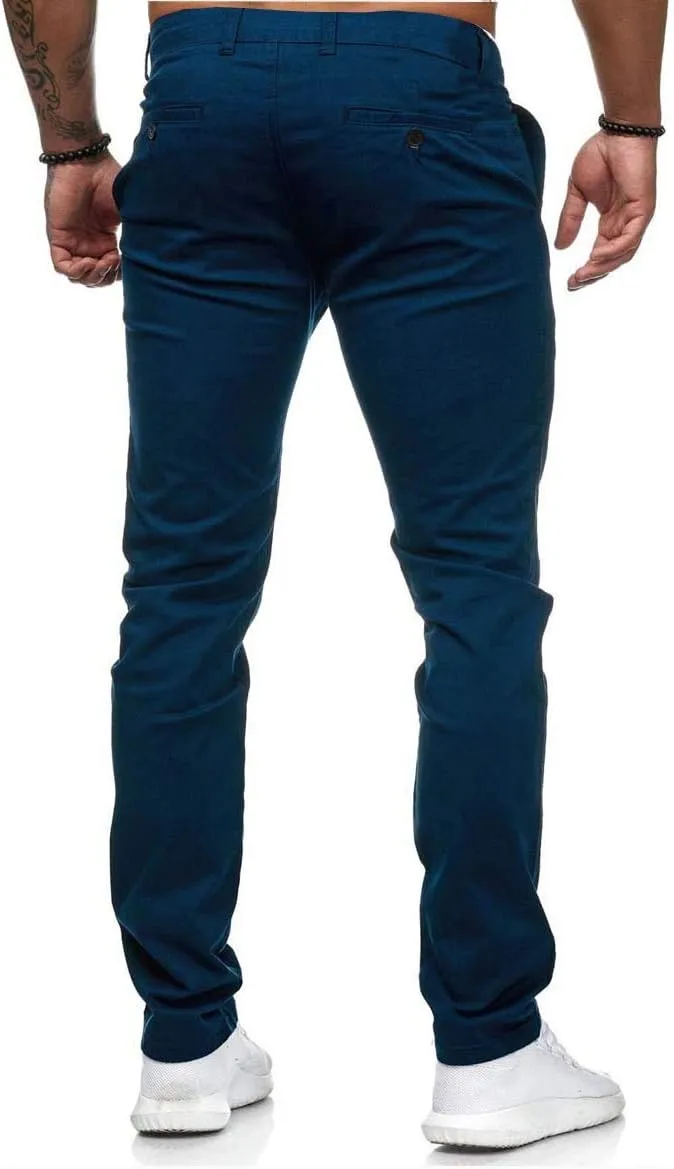 Mens Chinos Dress Pants Casual Slim Fit Pants Skinny Business Golf Pants Lightweight Comfort Slacks Trousers for Men