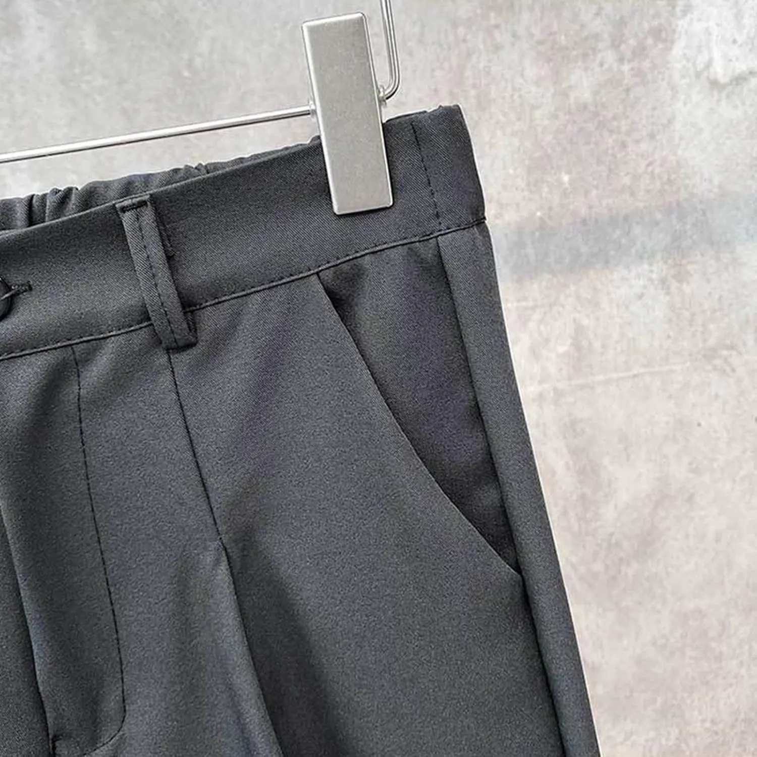 Men'S Classic Waist Plain Front Dress Pants Lightweight Comfort Chino Pants Stretch Slim Fit Skinny Suit Pants