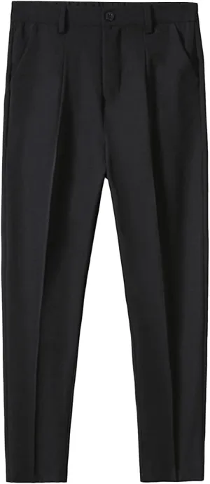 Men'S Classic Waist Plain Front Dress Pants Lightweight Comfort Chino Pants Stretch Slim Fit Skinny Suit Pants