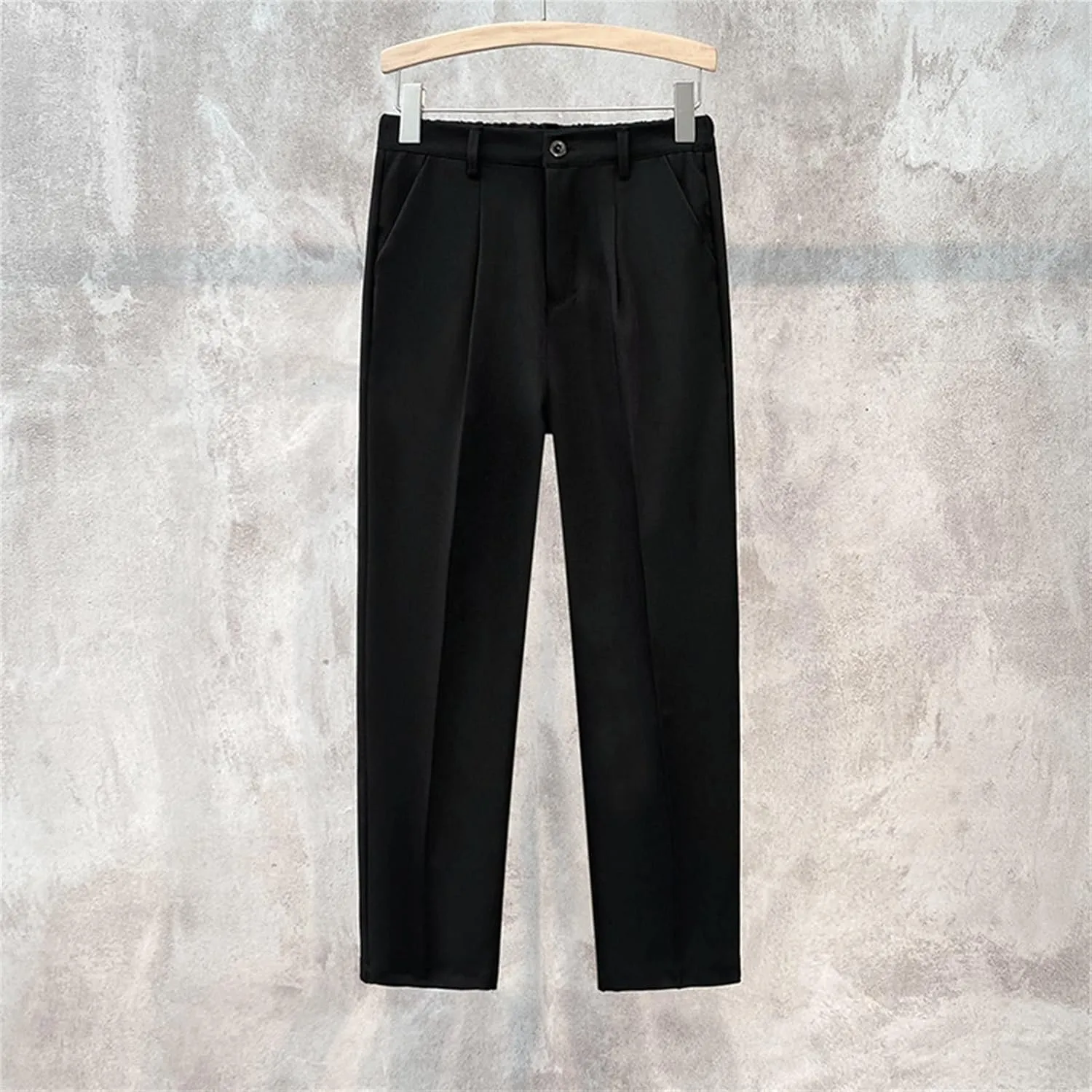 Men'S Classic Waist Plain Front Dress Pants Lightweight Comfort Chino Pants Stretch Slim Fit Skinny Suit Pants