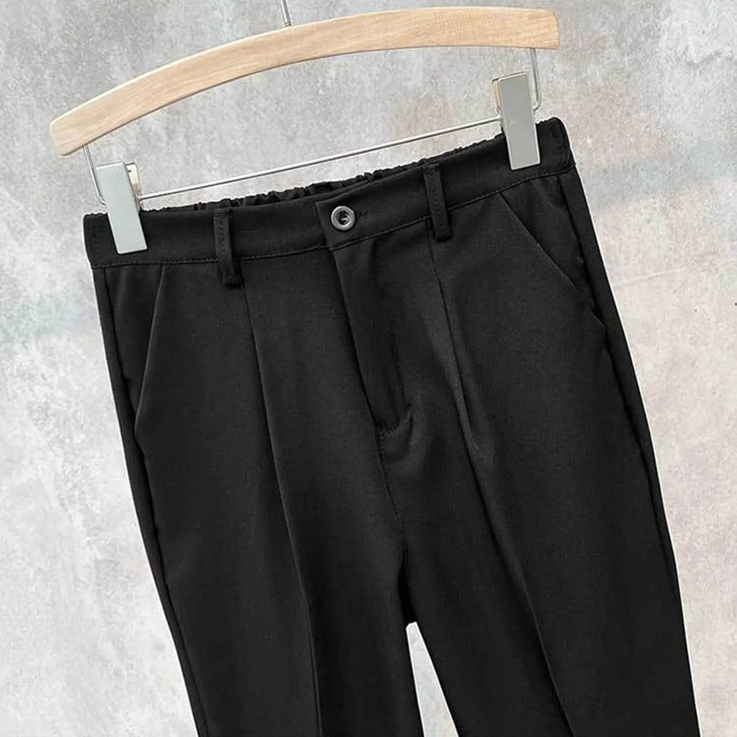 Men'S Classic Waist Plain Front Dress Pants Lightweight Comfort Chino Pants Stretch Slim Fit Skinny Suit Pants