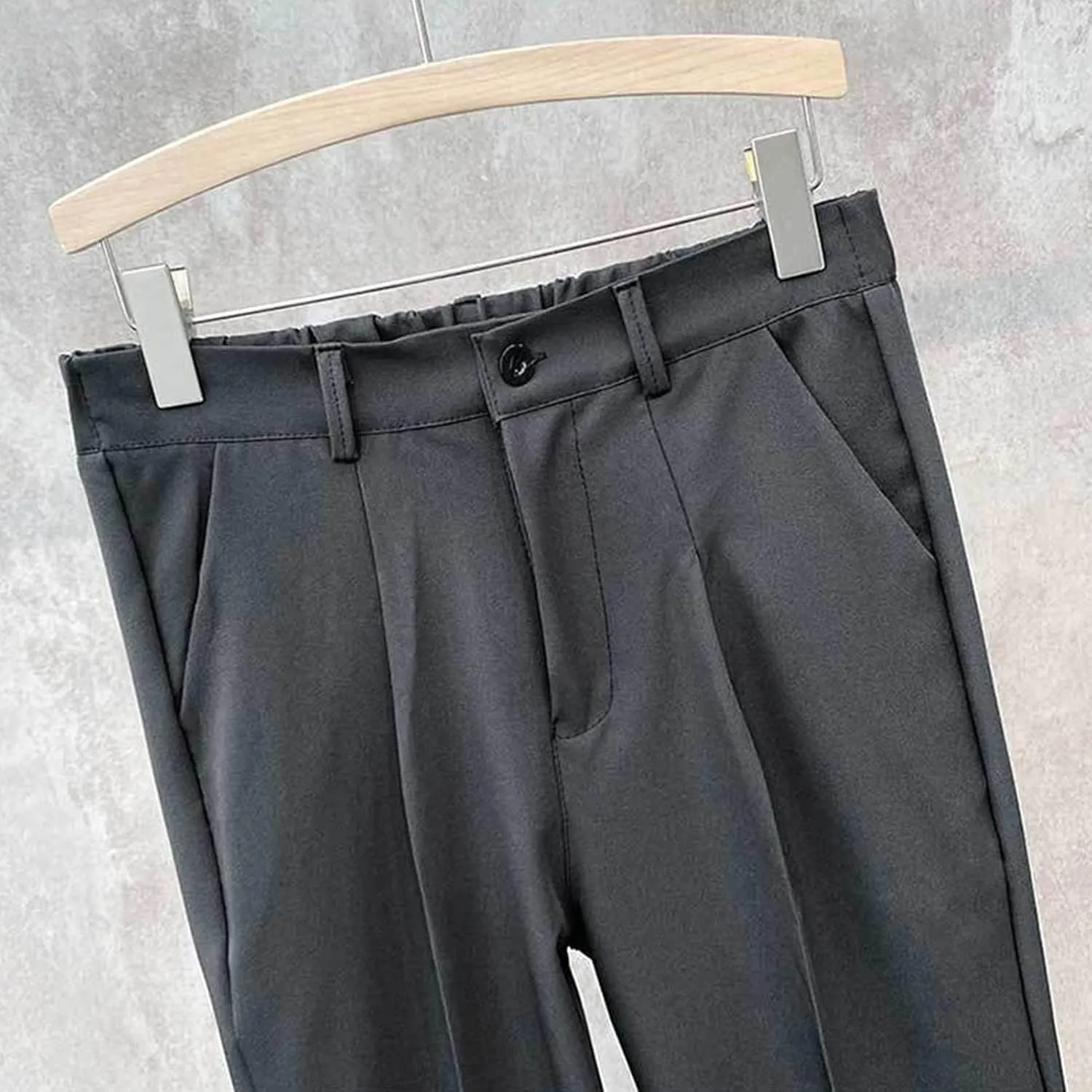 Men'S Classic Waist Plain Front Dress Pants Lightweight Comfort Chino Pants Stretch Slim Fit Skinny Suit Pants