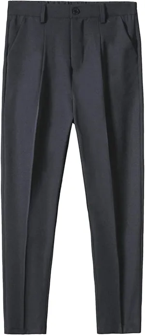 Men'S Classic Waist Plain Front Dress Pants Lightweight Comfort Chino Pants Stretch Slim Fit Skinny Suit Pants