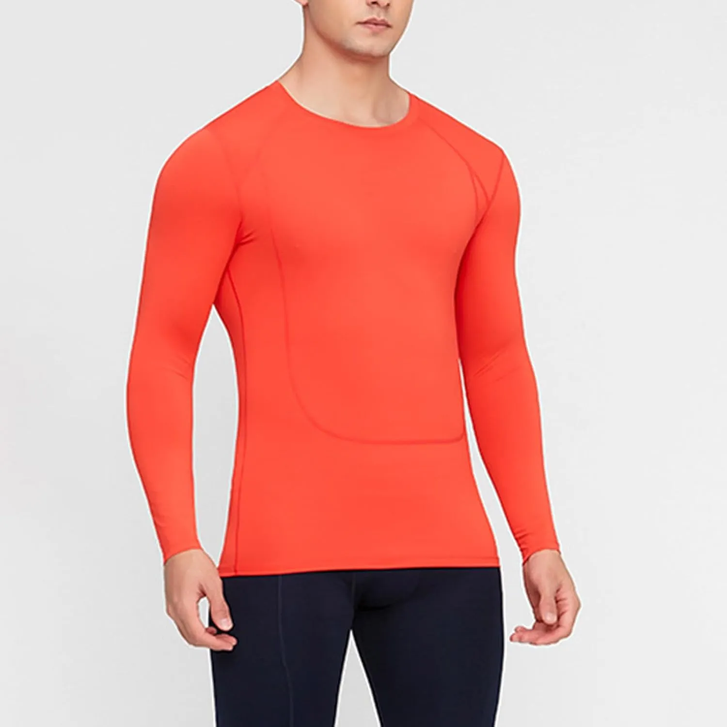 Men's Compression Shirts Long Sleeve Tops Workout Gym T Shirt Running Tees Quick Dry Sports Baselayer Undershirts