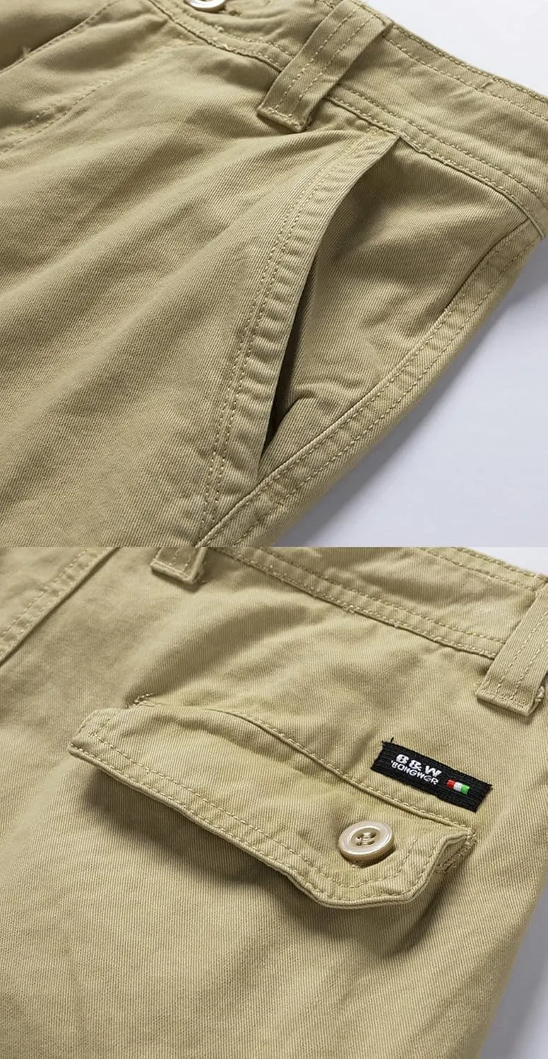 Men's Cotton Camo Multi Pockets Outdoor Casual Relaxed Fit Summer Cargo Shorts