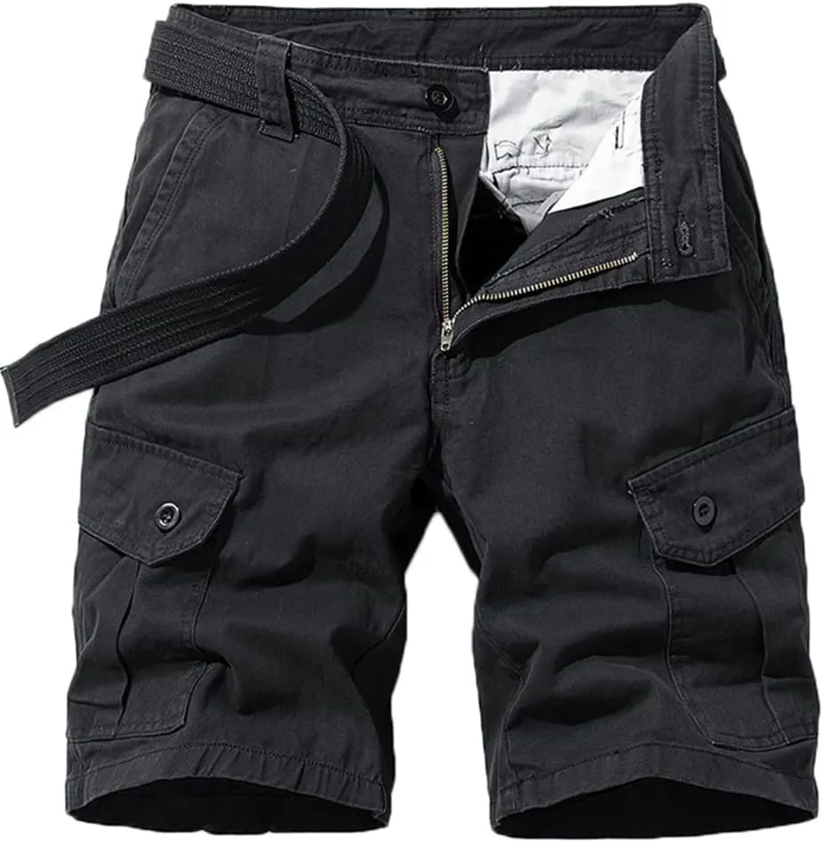 Men's Cotton Camo Multi Pockets Outdoor Casual Relaxed Fit Summer Cargo Shorts